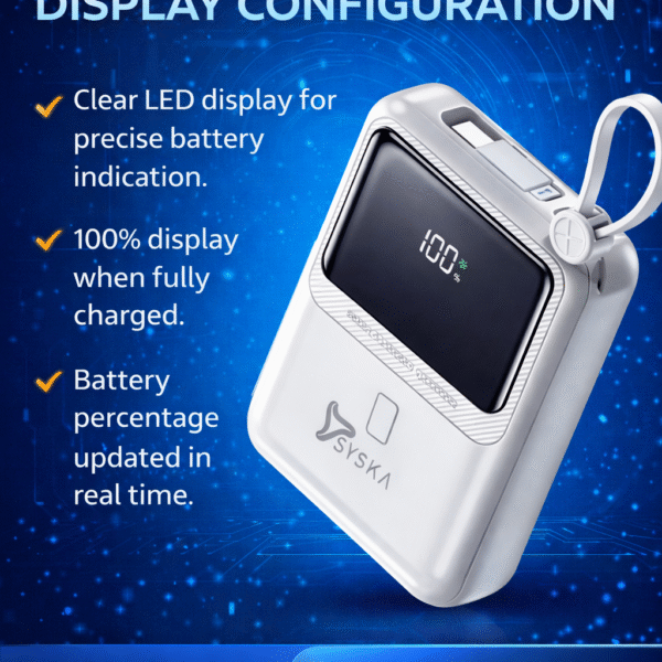 Syska Power Mini – Compact Power Bank with Digital Display