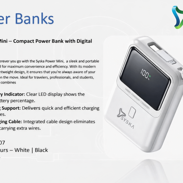 Syska Power Mini – Compact Power Bank with Digital Display