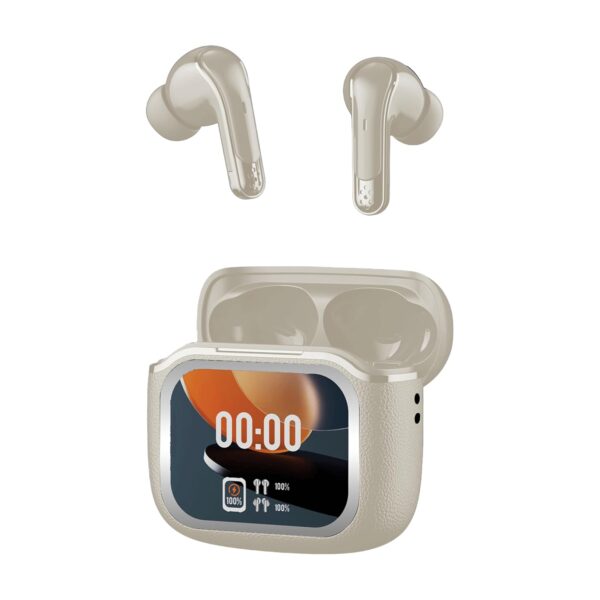 Brand PLANX Colour Beige Form Factor In Ear AIRDEW MAXX TOUCH DISPLAY WITH ANCAbout this item ANC + ENC Noise Reduction with HD Call Clarity Active Noise Cancellation combined with Environmental Noise Cancellation delivers immersive sound and clearer calls. Full-Colour Touch Display Charging Case Smart touch screen case allows easy control of functions and access to features like Find My Earbuds. Long Playback Time up to 35 Hours Enjoy up to 30 hours with ANC ON and 35 hours with ANC OFF, powered by a 500 mAh charging box. Bluetooth 5.4 with Dual Pairing & Dual Equalizer Fast, stable connectivity with the ability to connect two devices simultaneously and switch seamlessly. IPX4 Water Resistant | Type-C Fast Charging